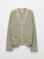 Вязаный кардиган для девочек (зеленый, 164) Sela  фото, kupilegko.ru